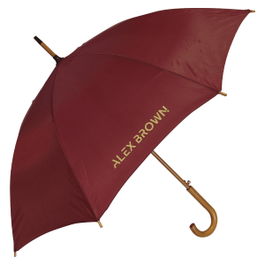 Classic WoodCrook Umbrella with Wooden Stem & Handle