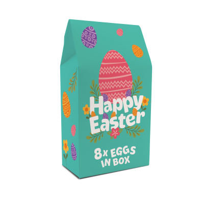 Easter – Eco Carton – Hollow Chocolate Eggs – x8