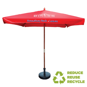 2m Wooden Parasol ECO with Recycled Canopy