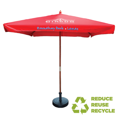 2m Wooden Parasol ECO with Recycled Canopy