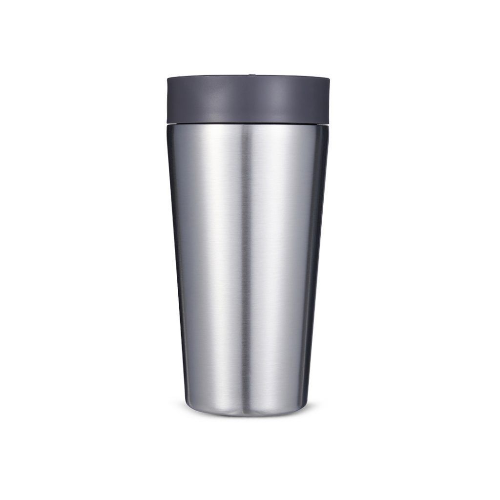 Circular Stainless Steel Travel Mug, 12oz