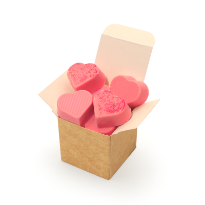 Valentines – Eco Kraft Cube – Raspberry Heart – Chocolate Truffles