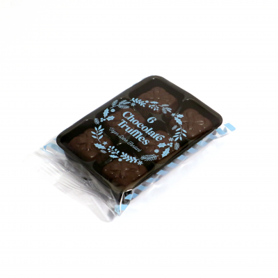 Winter Collection – Flow Wrapped Tray – Vegan Dark Chocolate Fondant – x6 – Chocolate Truffles