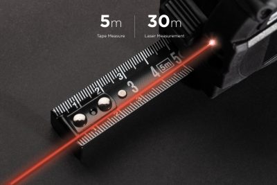 Gear X measuring 5M tape with 30M laser