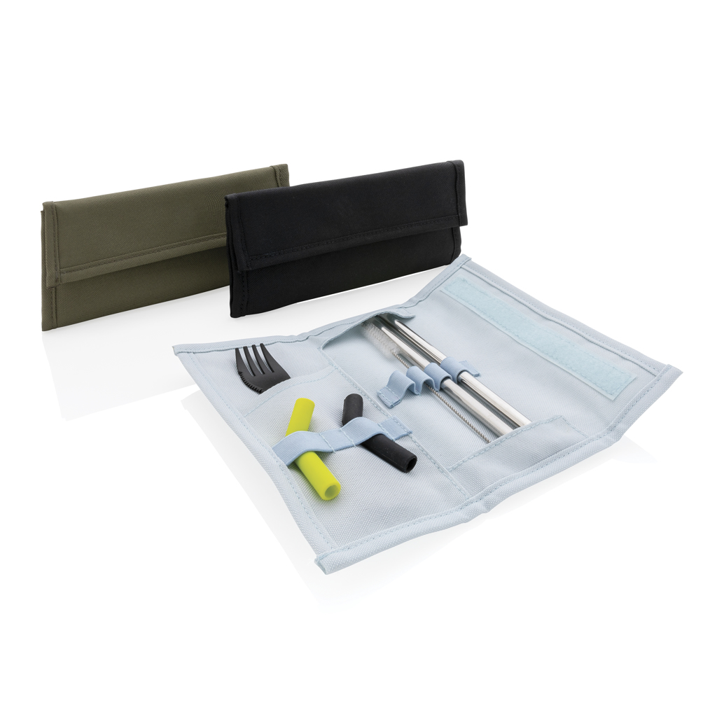 Tierra 2pcs straw and cutlery set in pouch Tierra 2pcs straw and cutlery set in pouch