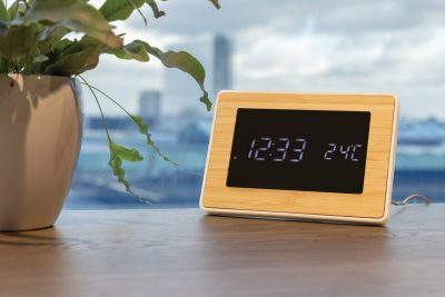 Personalised Eco LED Clock – Stylish Alarm & Temp Display