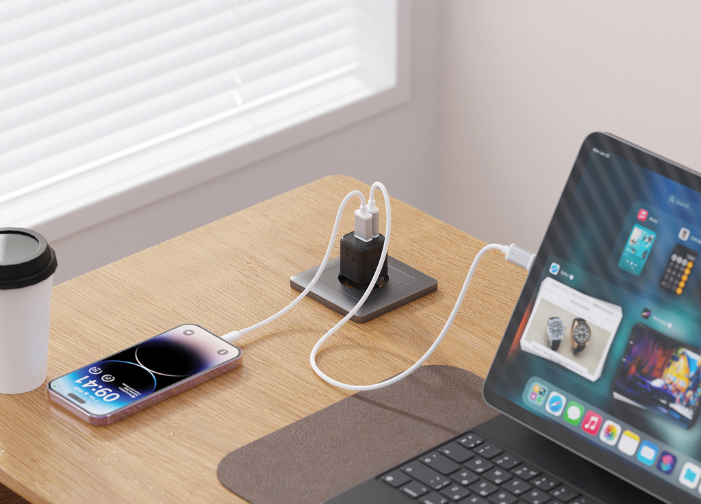 Urban Vitamin Monterey RCS recycled plastic 20W GAN charger 6 Urban Vitamin Monterey RCS recycled plastic 20W GAN charger