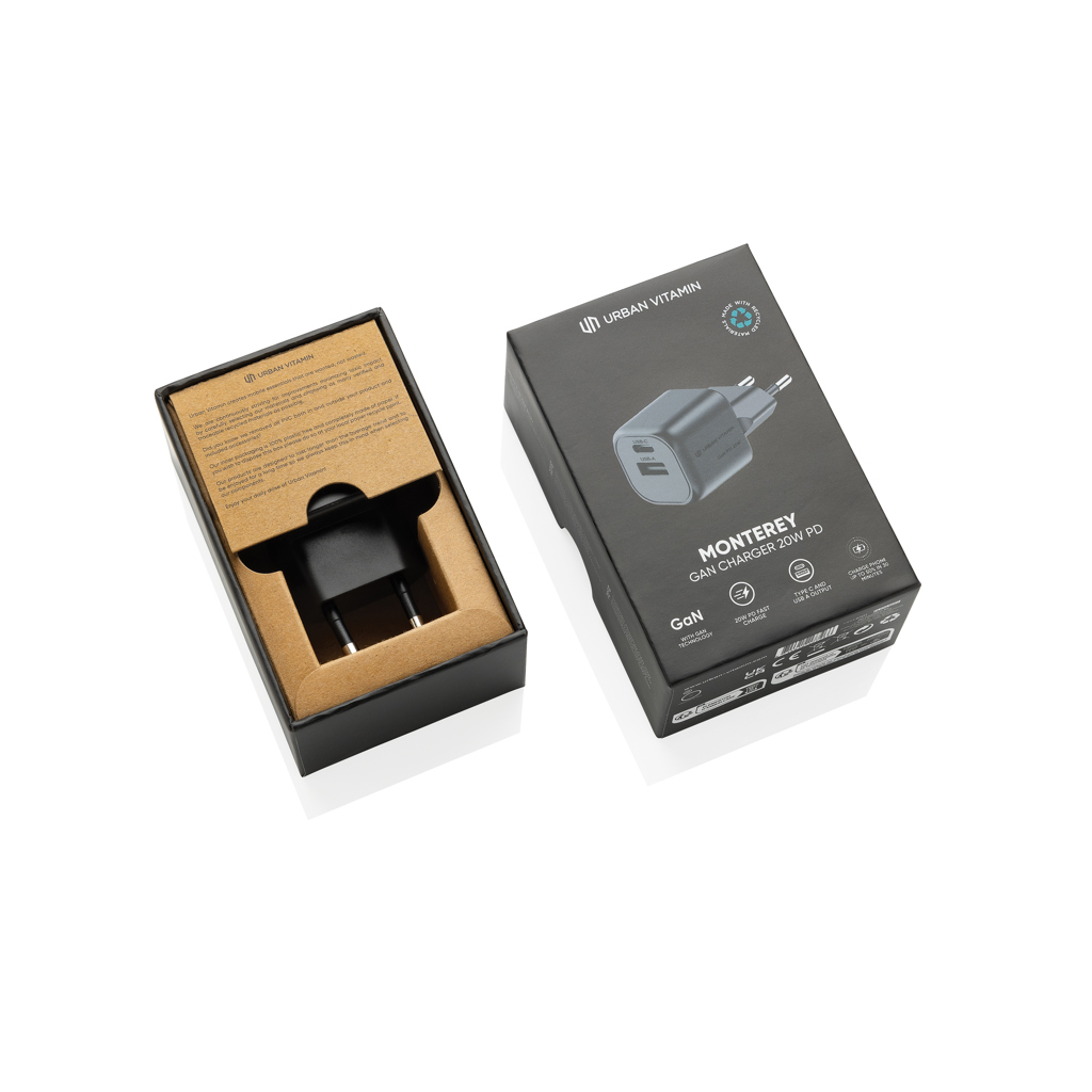 Urban Vitamin Monterey RCS recycled plastic 20W GAN charger 5 Urban Vitamin Monterey RCS recycled plastic 20W GAN charger