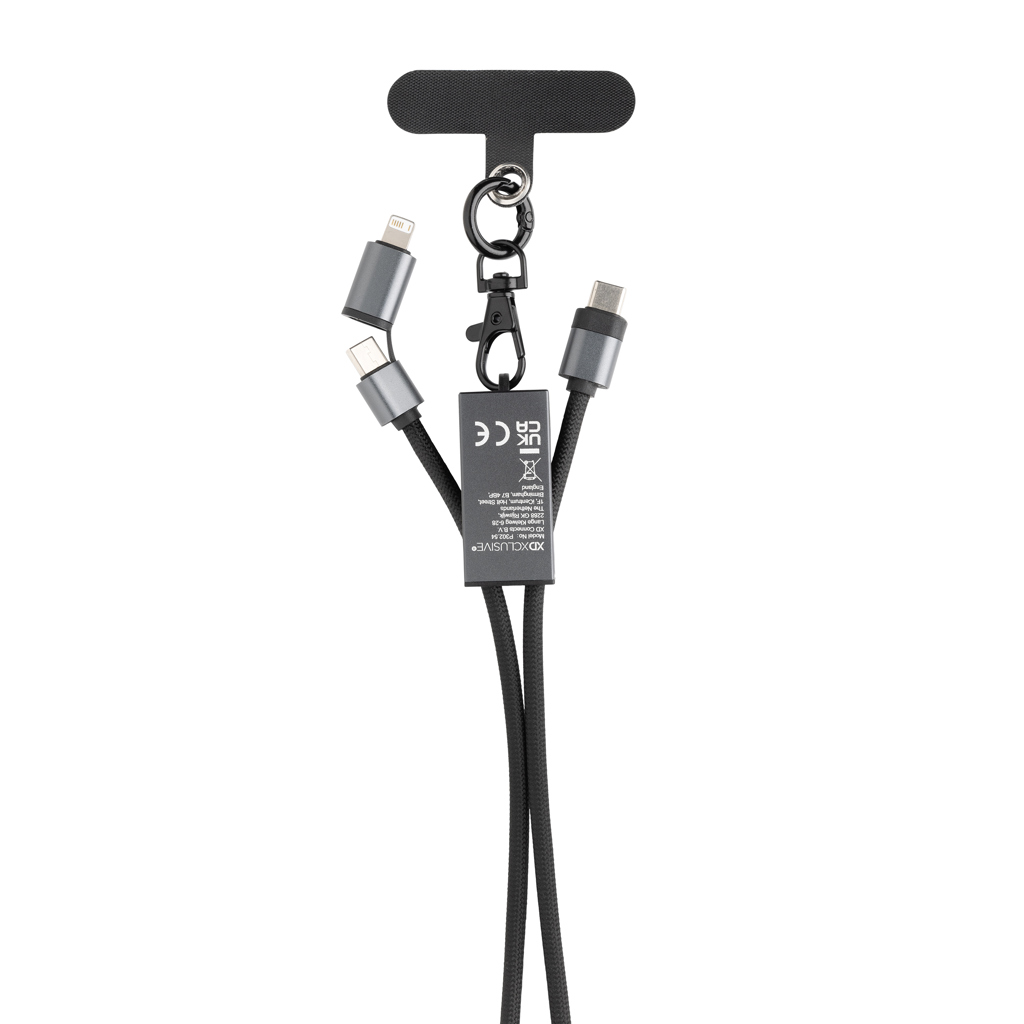 Terra RCS recycled PET phone cord with 60W dual charge cable Terra RCS recycled PET phone cord with 60W dual charge cable