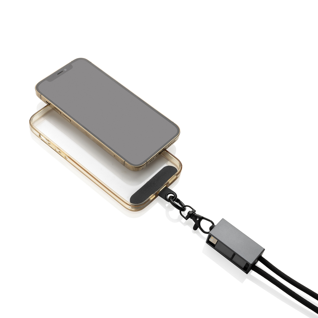 Terra RCS recycled PET phone cord with 60W dual charge cable Terra RCS recycled PET phone cord with 60W dual charge cable