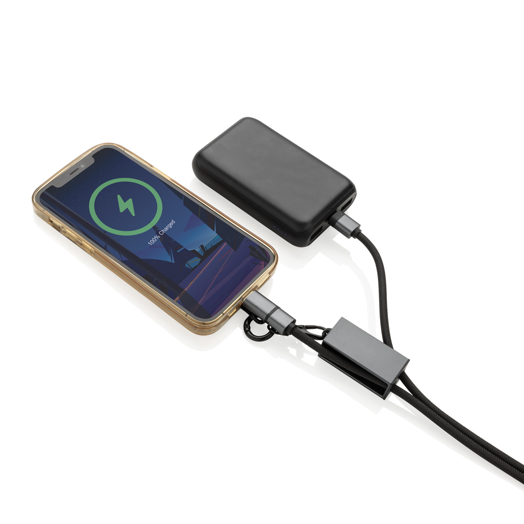 Terra RCS recycled PET phone cord with 60W dual charge cable Terra RCS recycled PET phone cord with 60W dual charge cable