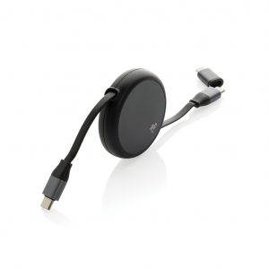 Terra RCS recycled aluminium retractable 240W 2-in-1 cable
