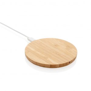 Branded Eco-Friendly Bamboo 5W Round Wireless Charger