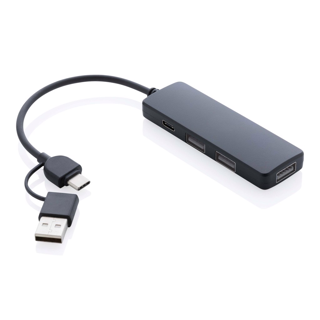 RCS recycled plastic USB hub with dual input RCS recycled plastic USB hub with dual input