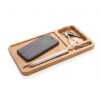 Bamboo Desk Organiser with Promotable 10W Wireless Charger - Image 3
