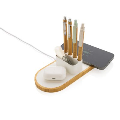 Branded Eco-Friendly Dual Wireless Charger for Businesses