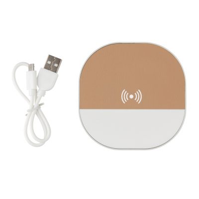 Branded Aria 5W Wireless Charging Clock for Promotions