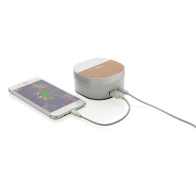 Branded Aria 5W Wireless Charging Clock for Promotions