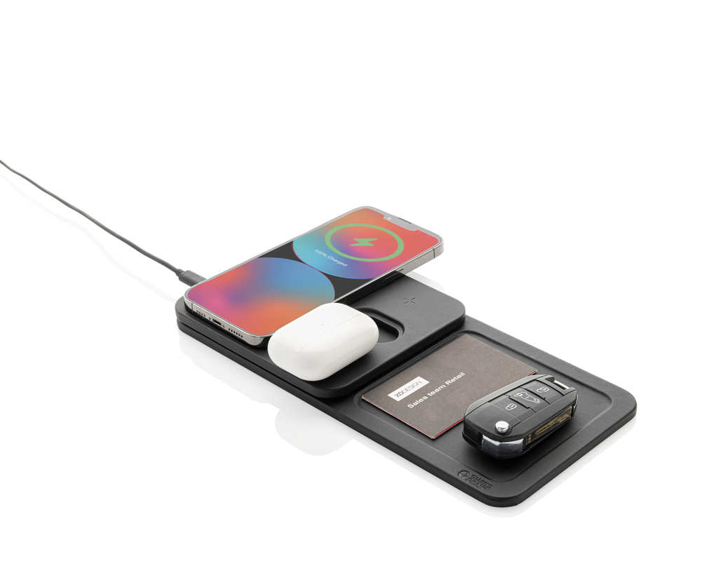 Swiss Peak 3 in 1 RCS recycled PU wireless charger desk tray Swiss Peak 3 in 1 RCS recycled PU wireless charger desk tray