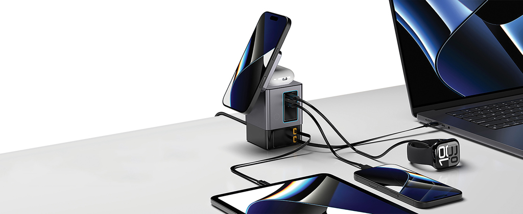 Urban Vitamin Sacramento 105W GAN charger+retractable cables Urban Vitamin Sacramento 105W GAN charger+retractable cables