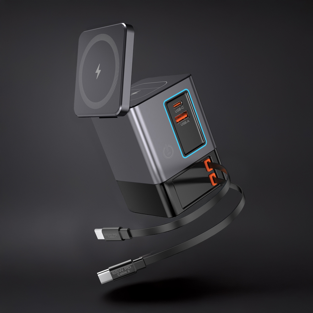 Urban Vitamin Sacramento 105W GAN charger+retractable cables Urban Vitamin Sacramento 105W GAN charger+retractable cables