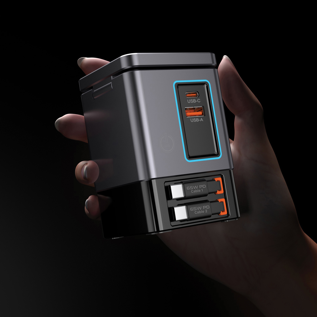 Urban Vitamin Sacramento 105W GAN charger+retractable cables Urban Vitamin Sacramento 105W GAN charger+retractable cables