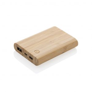 Personalised Eco-Friendly Bamboo 5,000 mAh Powerbank