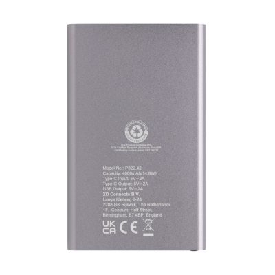 Eco-Friendly 4000mAh Branded Powerbank with Type C Charging