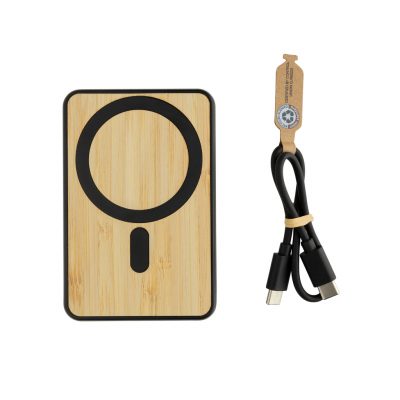 Eco-Friendly 5000mAh Bamboo Powerbank – Branded Gift Idea