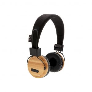 Branded Eco-Friendly Bamboo Wireless Headphones