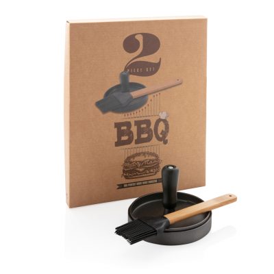 Branded BBQ Set with Hamburger Press & Brush for Events