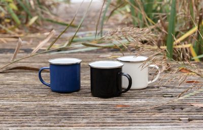 Personalised Vintage Enamel Mug for Outdoor Branding