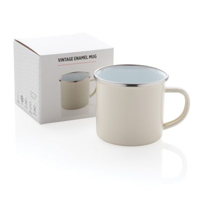 Personalised Vintage Enamel Mug for Outdoor Branding
