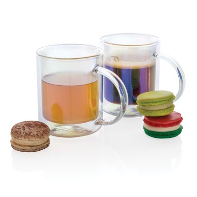 Branded Double Wall Electroplated Glass Mug for Hot & Cold