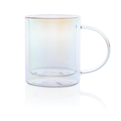 Branded Double Wall Electroplated Glass Mug for Hot & Cold