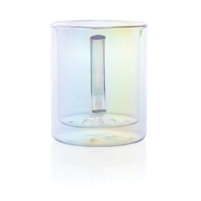 Branded Double Wall Electroplated Glass Mug for Hot & Cold