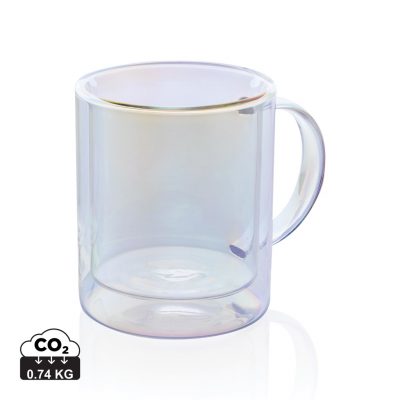 Branded Double Wall Electroplated Glass Mug for Hot & Cold