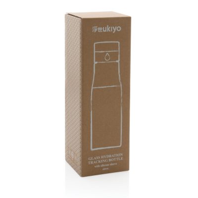 Custom Ukiyo Glass Hydration Bottle with Tracking Sleeve