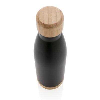 Custom Bamboo-Lid Vacuum Bottle for Hot & Cold Drinks