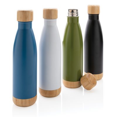 Custom Bamboo-Lid Vacuum Bottle for Hot & Cold Drinks