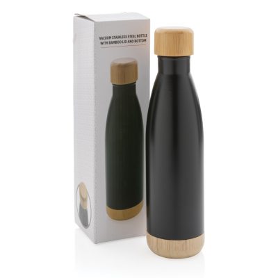 Custom Bamboo-Lid Vacuum Bottle for Hot & Cold Drinks