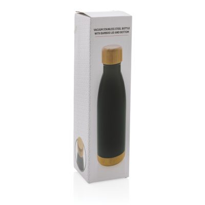 Custom Bamboo-Lid Vacuum Bottle for Hot & Cold Drinks