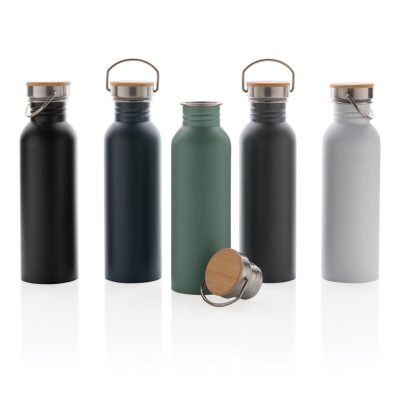 Custom Eco-Friendly Stainless Steel Bottle with Bamboo Lid