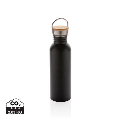 Custom Eco-Friendly Stainless Steel Bottle with Bamboo Lid