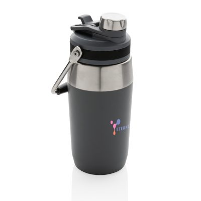 Branded 500ml Vacuum Steel Bottle with Dual Function Lid
