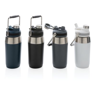 Branded 500ml Vacuum Steel Bottle with Dual Function Lid