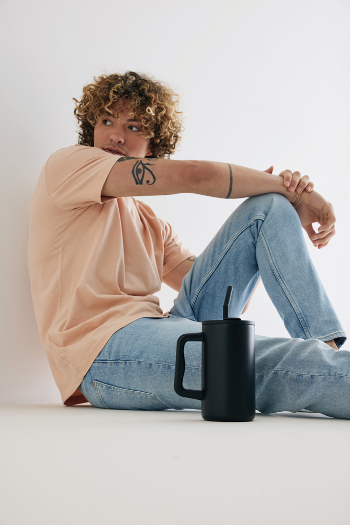 Cube RCS certified recycled steel mug 800ml Cube RCS certified recycled steel mug 800ml