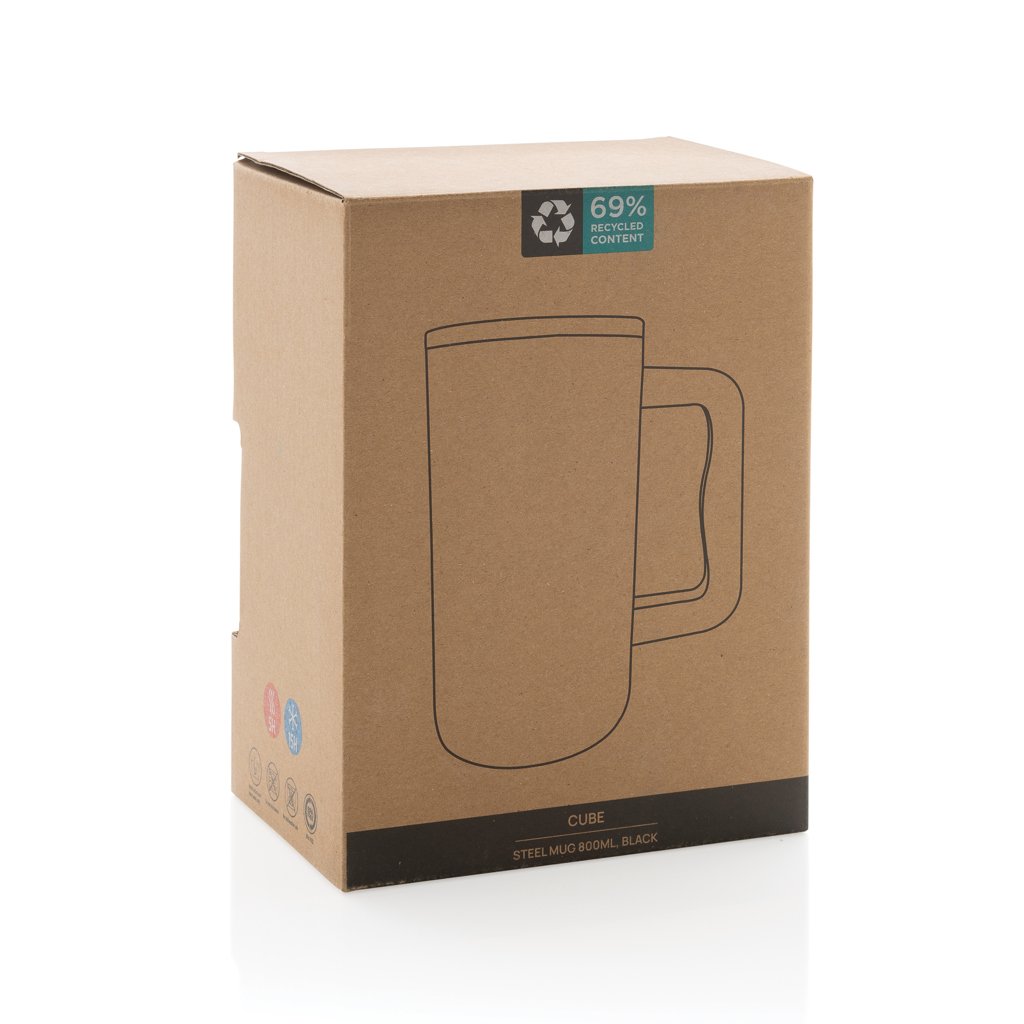 Cube RCS certified recycled steel mug 800ml Cube RCS certified recycled steel mug 800ml