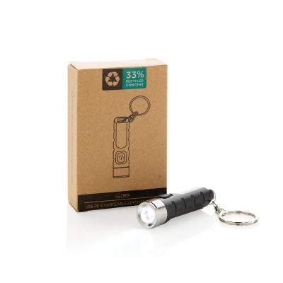 Branded Eco USB Keychain Torch with 3 Light Modes