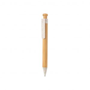 Bamboo pen with wheatstraw clip